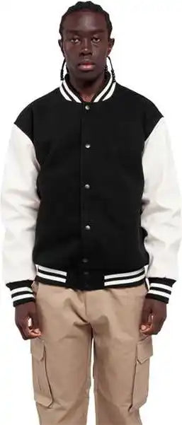 Shaka Wear Shllj Men’s Letterman Jacket Black/ White
