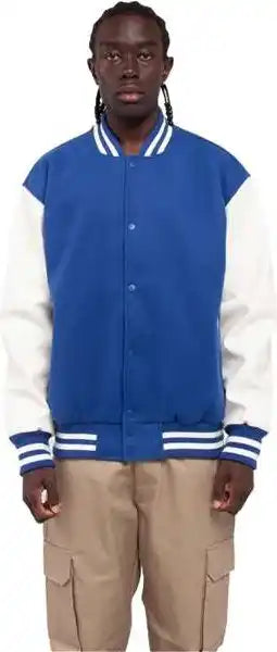 Shaka Wear Shllj Men’s Letterman Jacket - Royal/ White