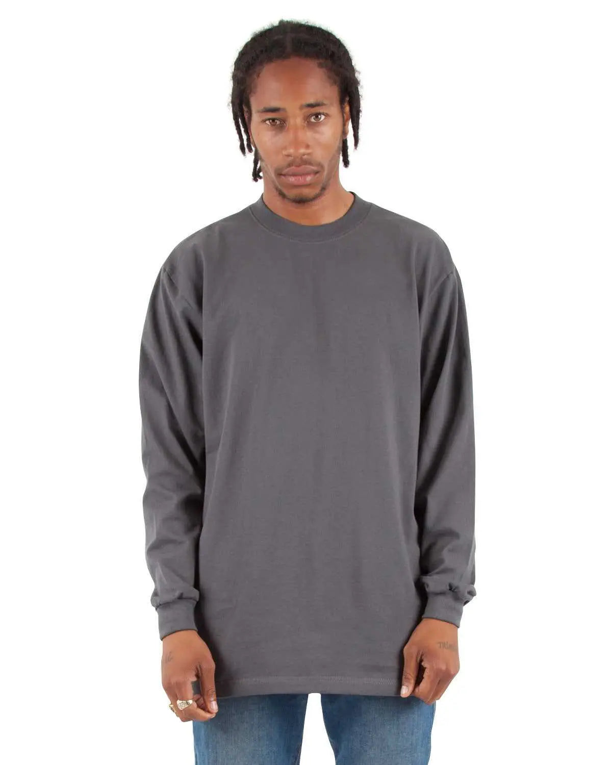 Shaka Wear Shmhls Adult 75 Oz Max Heavyweight Long-sleeve T-shirt - Dark Gray
