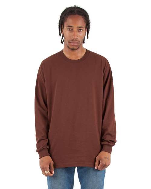 Shaka Wear Shmhls Max Heavyweight Long Sleeve T-shirt - Brown
