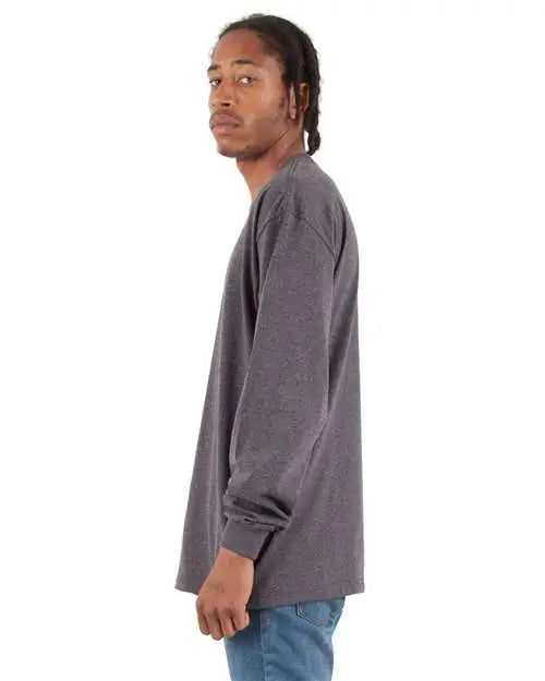 Shaka Wear Shmhls Max Heavyweight Long Sleeve T-shirt - Charcoal Grey Heather - Gray Dark / 7xl