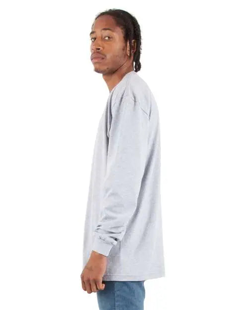 Shaka Wear Shmhls Max Heavyweight Long Sleeve T-shirt - Heather Grey - Gray Light / 7xl