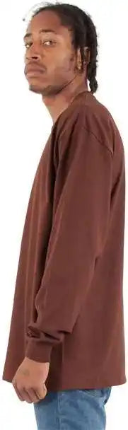 Shaka Wear Shmhls Men’s Max Heavyweight Long Sleeve t Shirt Brown