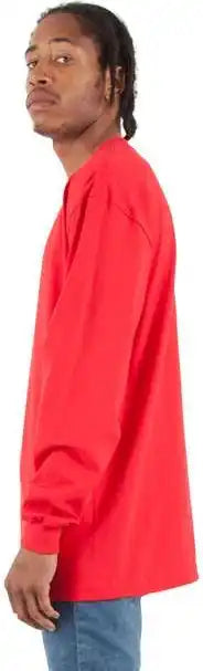 Shaka Wear Shmhls Men’s Max Heavyweight Long Sleeve T-shirt - Red