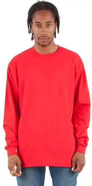 Shaka Wear Shmhls Men’s Max Heavyweight Long Sleeve T-shirt - Red