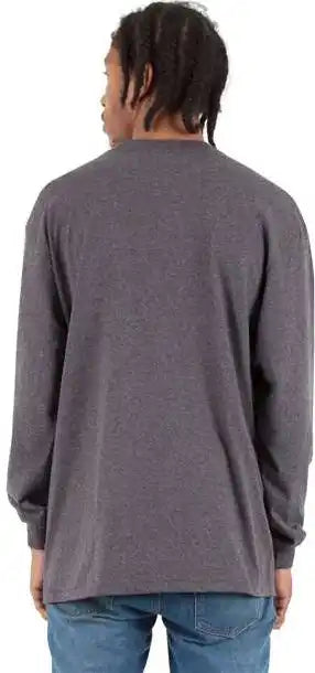 Shaka Wear Shmhlst Men’s Tall Max Heavyweight Long Sleeve T-shirt - Charcoal Grey Heather
