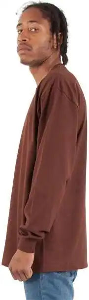 Shaka Wear Shmhlst Men’s Tall Max Heavyweight Long Sleeve T-shirt - Brown