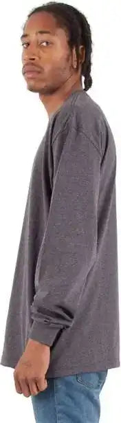 Shaka Wear Shmhlst Men’s Tall Max Heavyweight Long Sleeve T-shirt - Charcoal Grey Heather