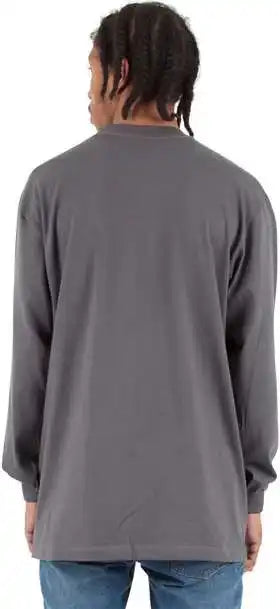 Shaka Wear Shmhlst Men’s Tall Max Heavyweight Long Sleeve T-shirt - Dark Grey