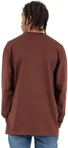 Shaka Wear Shmhlst Men’s Tall Max Heavyweight Long Sleeve T-shirt - Brown