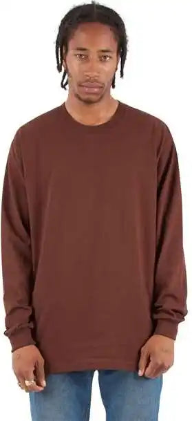 Shaka Wear Shmhlst Men’s Tall Max Heavyweight Long Sleeve T-shirt - Brown