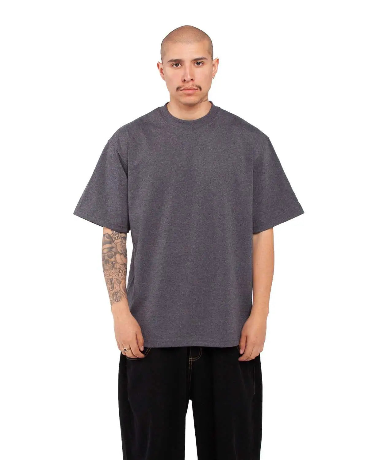 Shaka Wear Shmhss Adult 7.5 Oz Max Heavyweight T-shirt - Charcoal Gray Heather