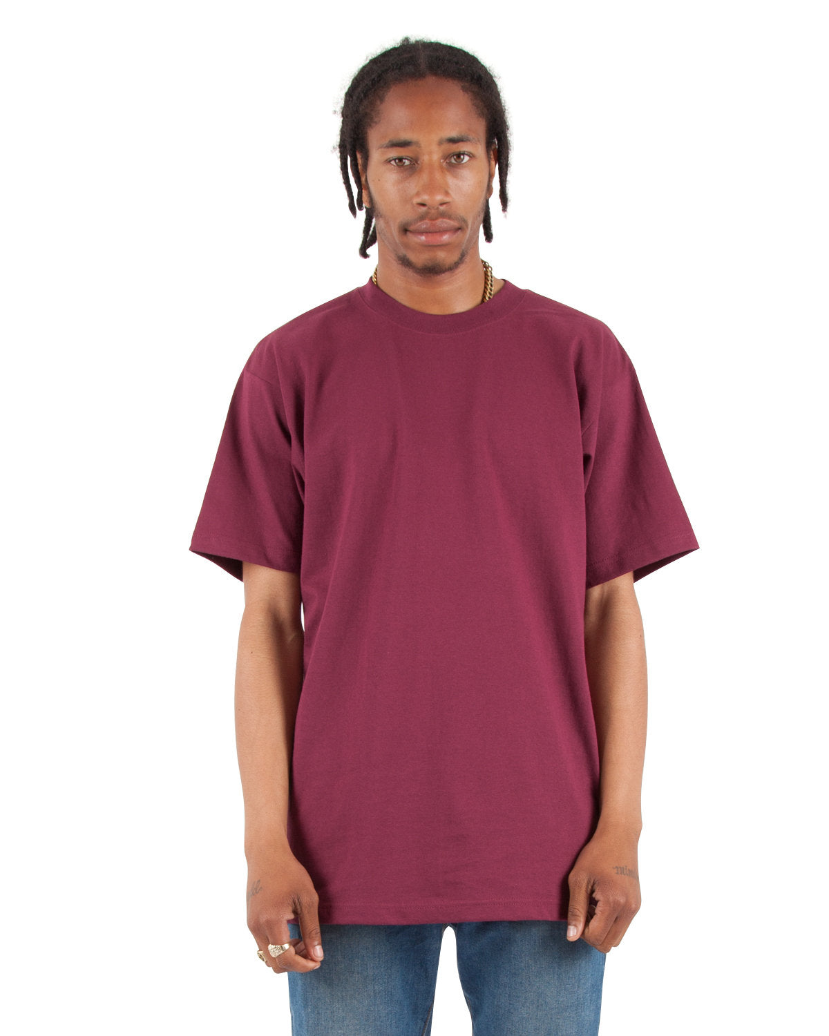 Shaka Wear Shmhsst Tall Max Heavyweight Short Sleeve T-shirt - Burgundy
