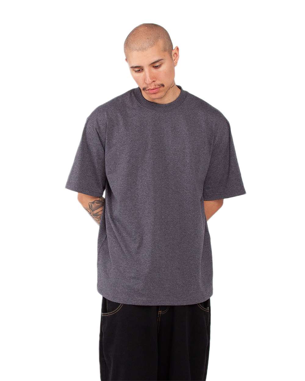 Shaka Wear Shmhsst Tall Max Heavyweight Short Sleeve T-shirt - Charcoal Grey Heather
