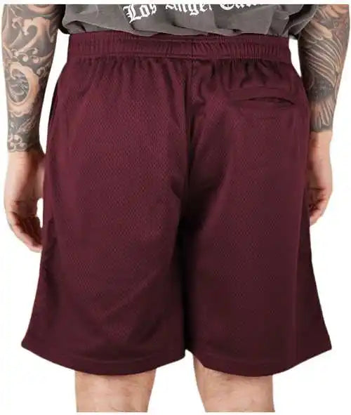 Shaka Wear Shmps Men’s Mesh Pe Gym Shorts - Burgundy