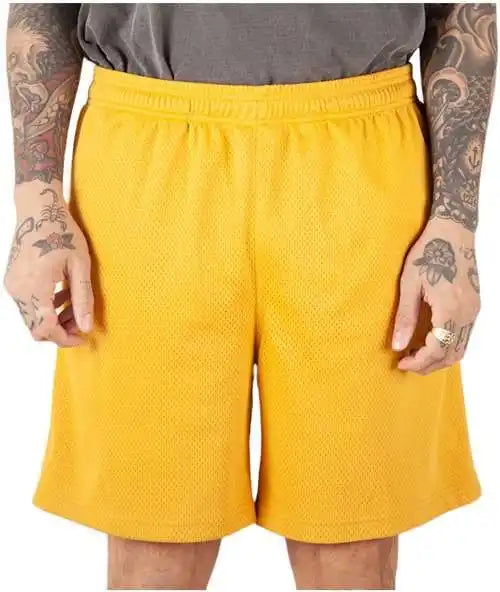 Shaka Wear Shmps Men’s Mesh Pe Gym Shorts - Mustard