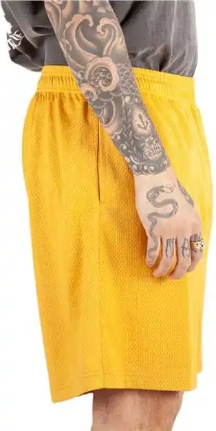 Shaka Wear Shmps Men’s Mesh Pe Gym Shorts - Mustard