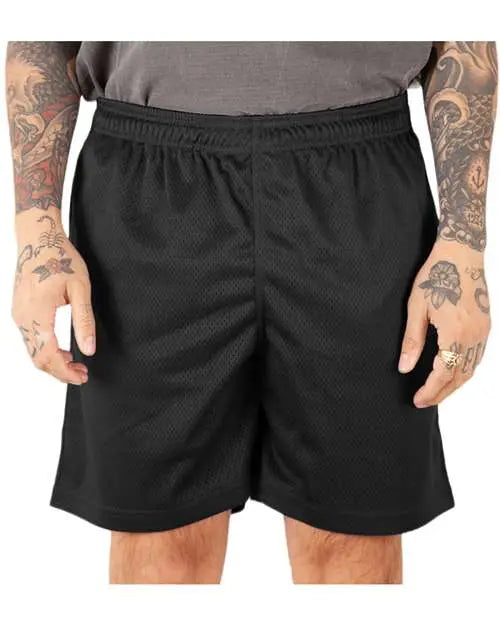 Shaka Wear Shmps Mesh Pe Gym Shorts - Black - Brown / s