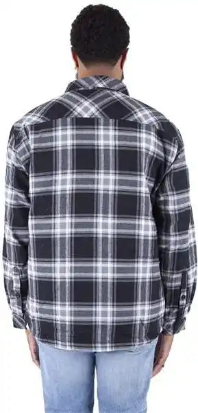 Shaka Wear Shpfj Men’s Plaid Flannel Jacket - Black