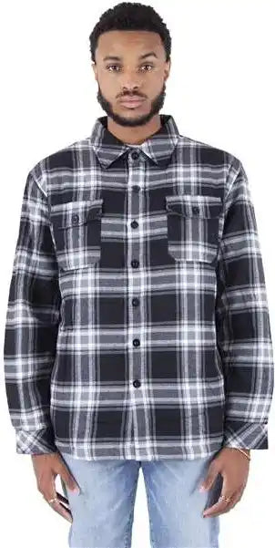 Shaka Wear Shpfj Men’s Plaid Flannel Jacket - Black