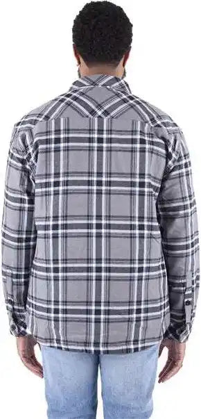 Shaka Wear Shpfj Men’s Plaid Flannel Jacket - Dark Grey