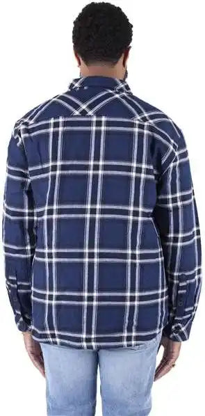 Shaka Wear Shpfj Men’s Plaid Flannel Jacket - Navy