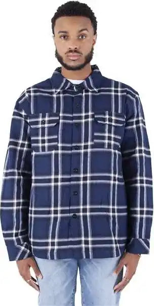 Shaka Wear Shpfj Men’s Plaid Flannel Jacket - Navy