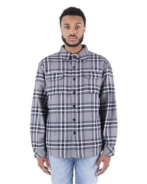 Shaka Wear Shpfj Plaid Flannel Jacket - Dark Grey - Gray / s