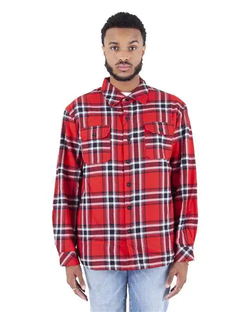 Shaka Wear Shpfj Plaid Flannel Jacket - Red - s