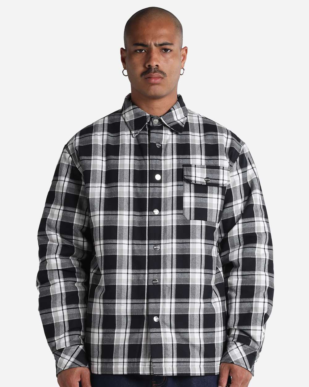 Shaka Wear Shpjk Unisex Plaid Jacket 2.0 - Black