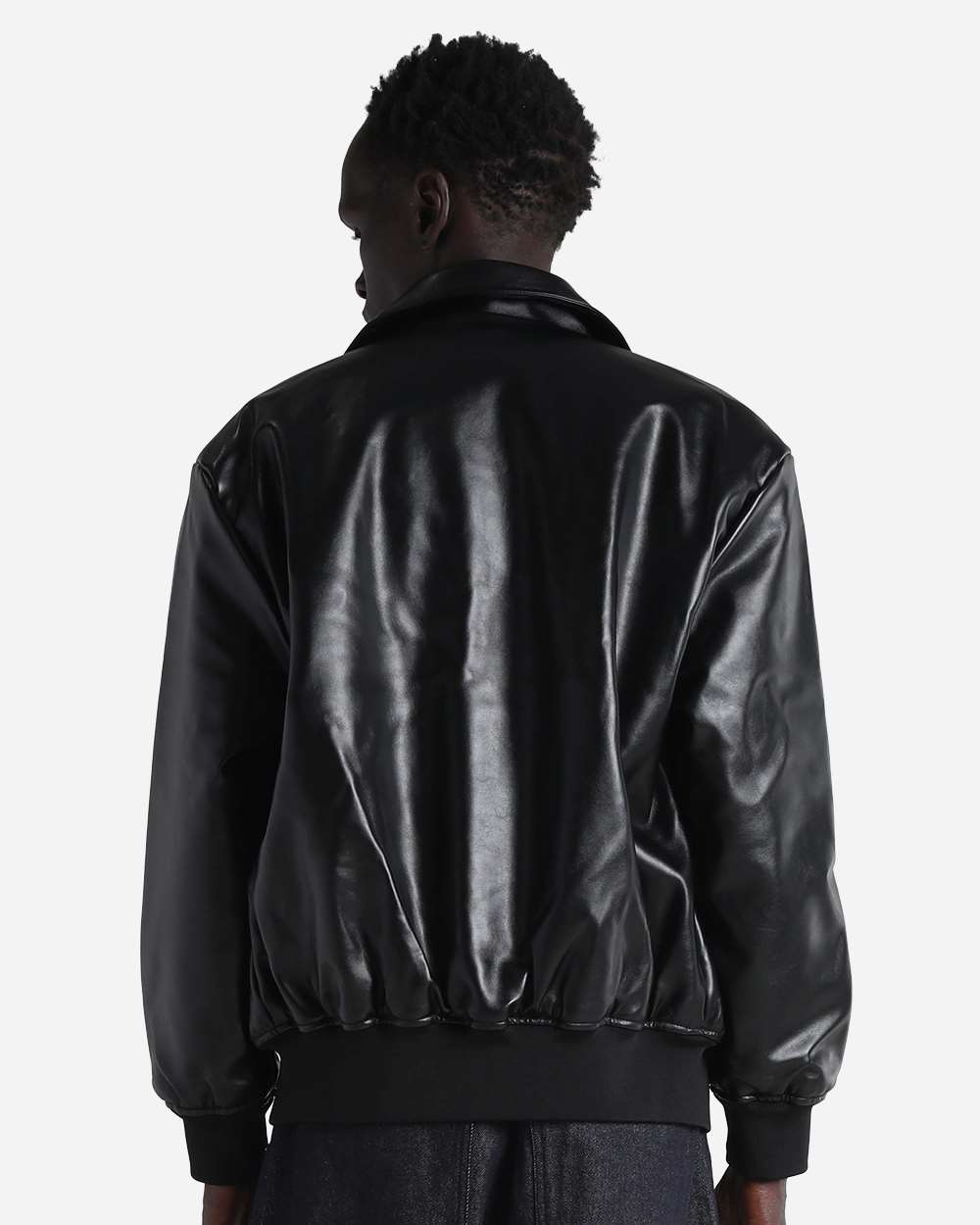 Shaka Wear Shpvb Unisex Pu Leather Collared Varsity Jacket