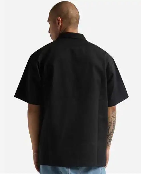 Shaka Wear Shqzws Men’s Work Heavyweight Quarter-zip Short Sleeve Shirt - Black