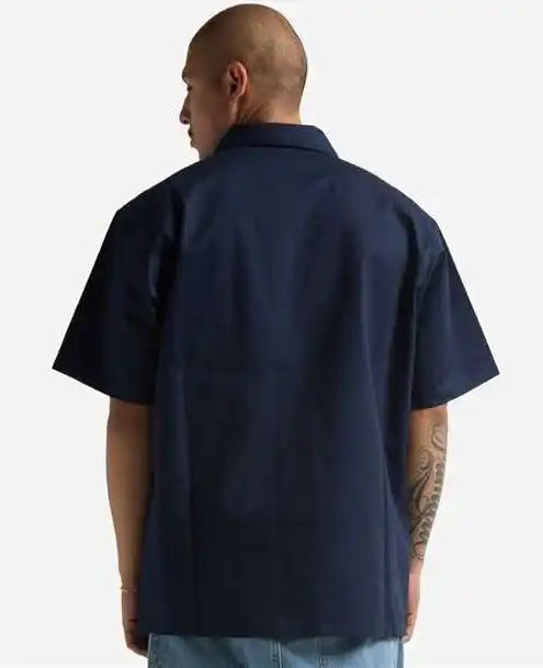Shaka Wear Shqzws Men’s Work Heavyweight Quarter-zip Short Sleeve Shirt - Navy