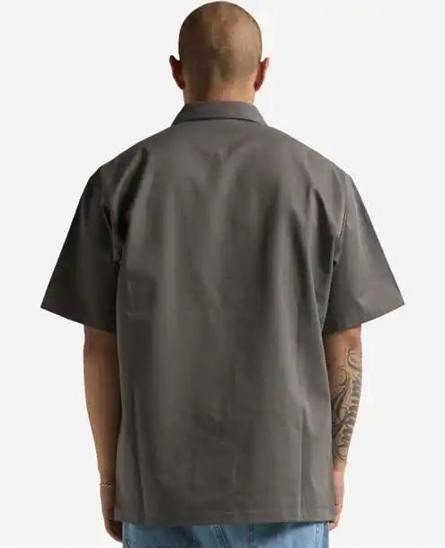 Shaka Wear Shqzws Men’s Work Heavyweight Quarter-zip Short Sleeve Shirt - Grey