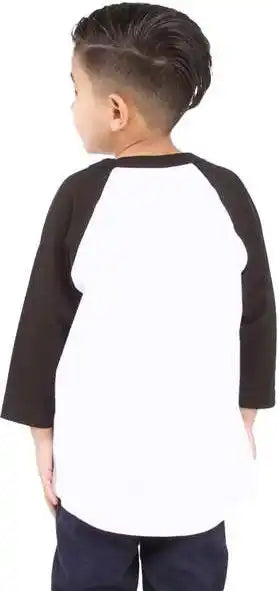 Shaka Wear Shragy Youth Three-quarter Sleeve Raglan - White/ Black