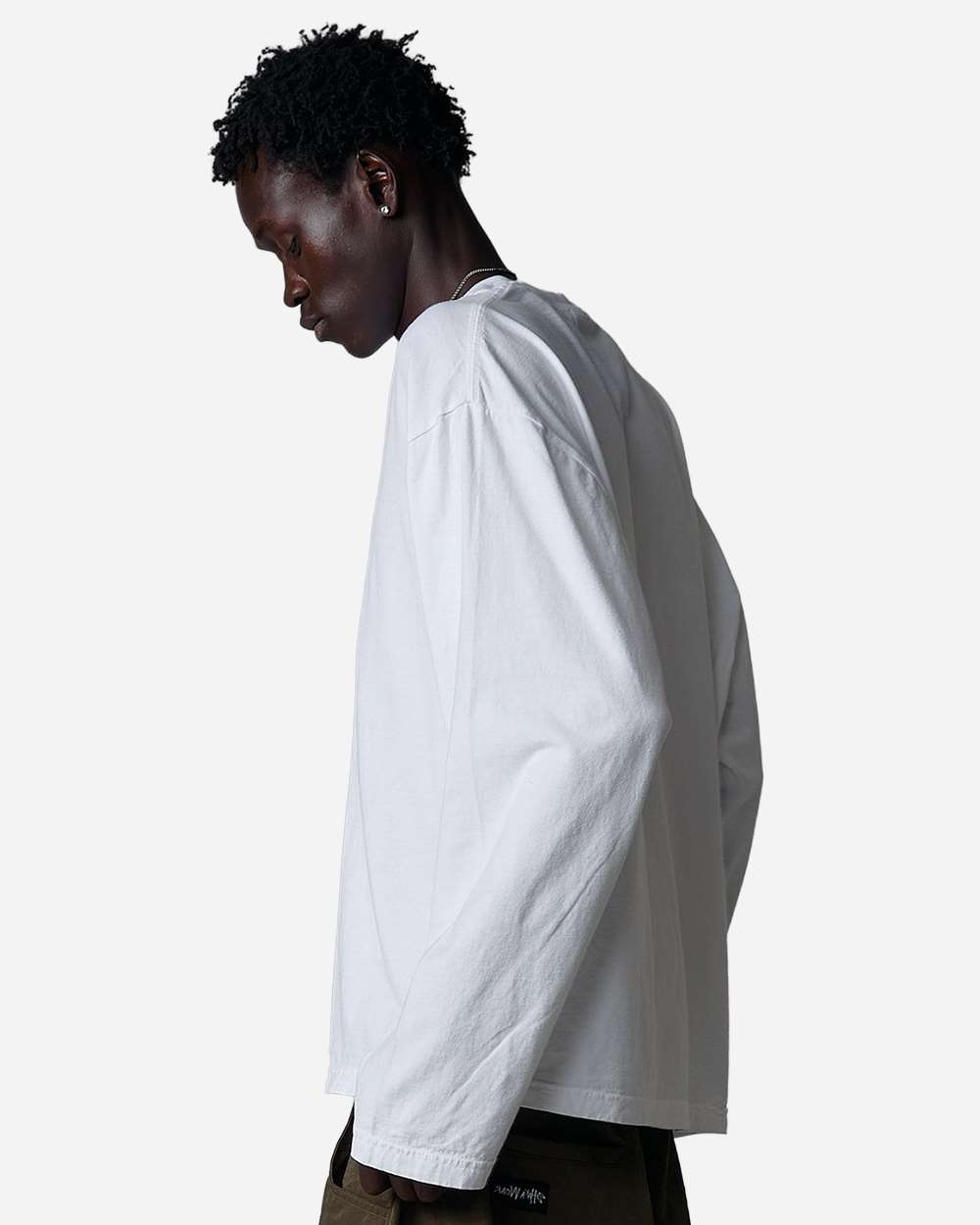 Shaka Wear Shrgl Unisex 6.5oz Retro Garment-dyed Long Sleeve Tee - White