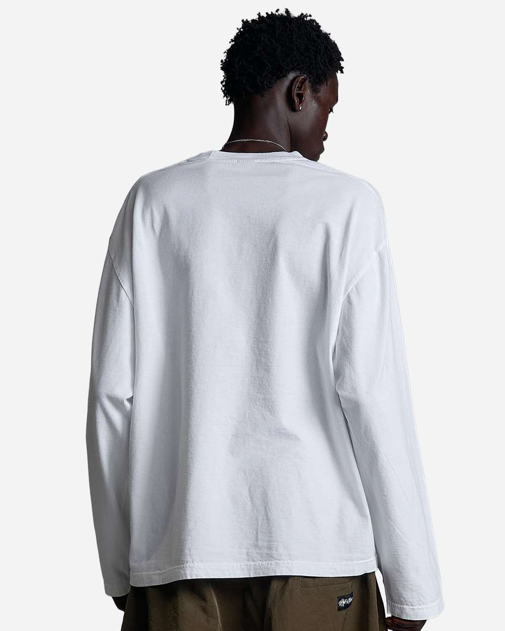 Shaka Wear Shrgl Unisex 6.5oz Retro Garment-dyed Long Sleeve Tee - White
