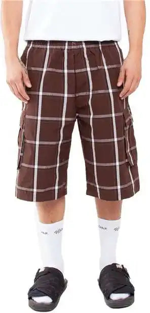 Shaka Wear Shsp Men’s Plaid Shorts - Brown