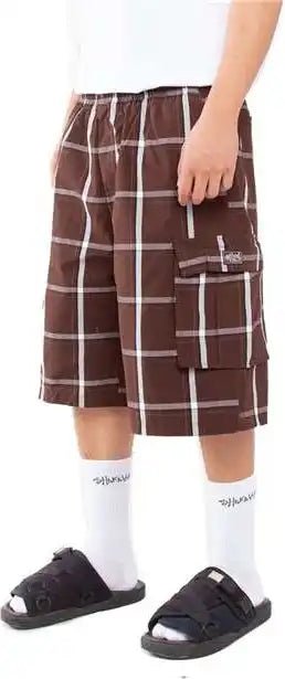Shaka Wear Shsp Men’s Plaid Shorts - Brown