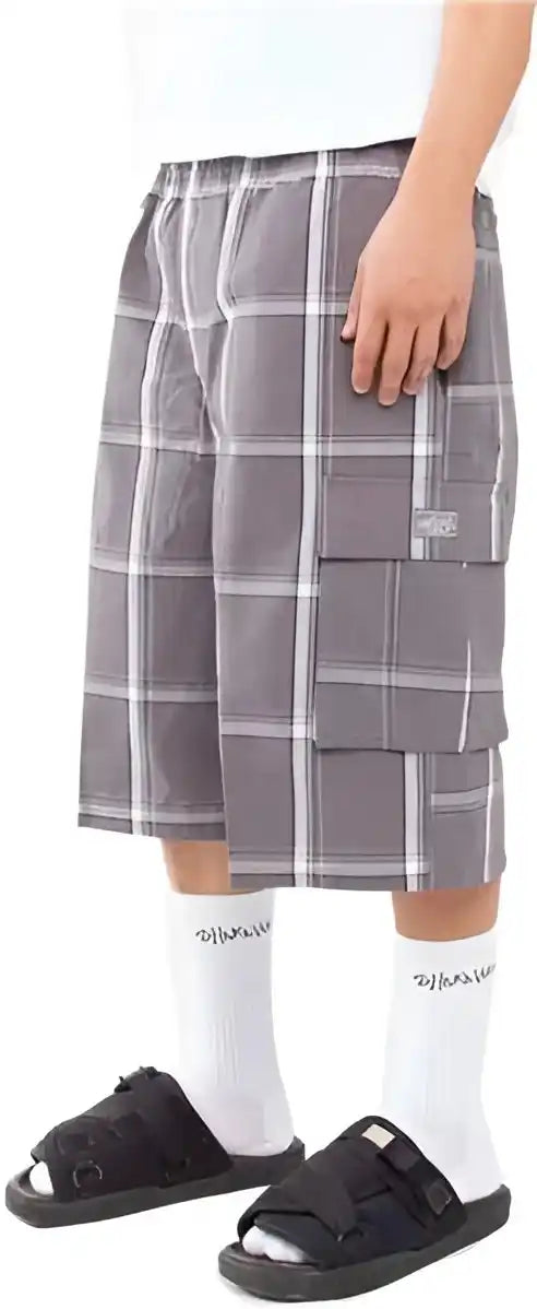 Shaka Wear Shsp Men’s Plaid Shorts Dark Gray