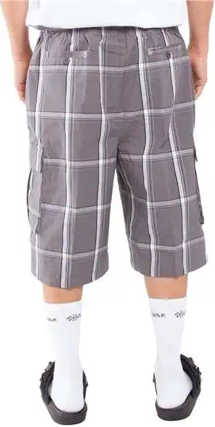 Shaka Wear Shsp Men’s Plaid Shorts - Dark Grey
