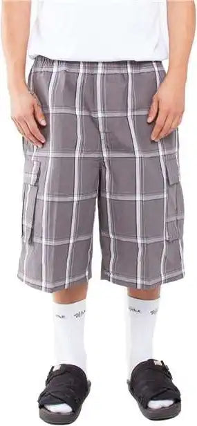 Shaka Wear Shsp Men’s Plaid Shorts - Dark Grey