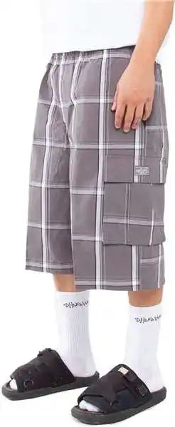 Shaka Wear Shsp Men’s Plaid Shorts - Dark Grey