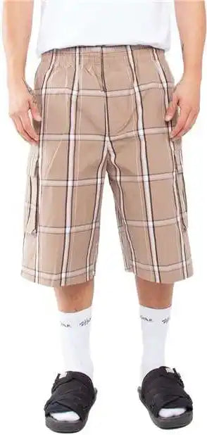 Shaka Wear Shsp Men’s Plaid Shorts - Khaki