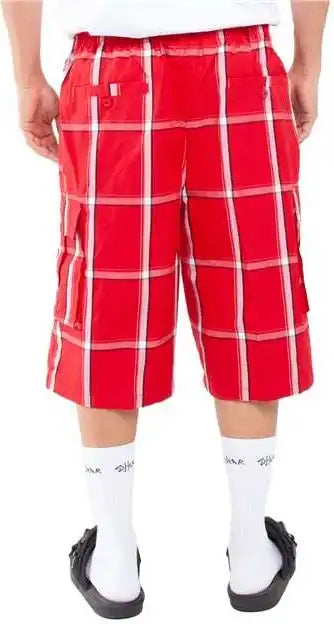 Shaka Wear Shsp Men’s Plaid Shorts - Red