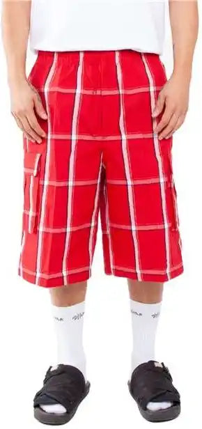 Shaka Wear Shsp Men’s Plaid Shorts - Red