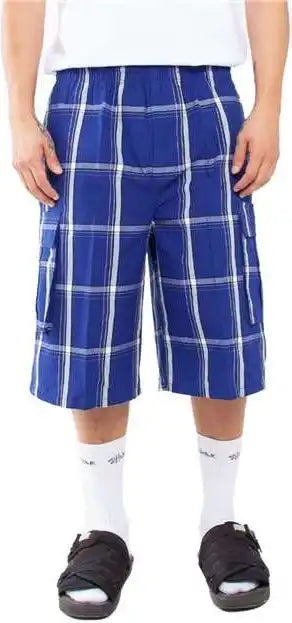Shaka Wear Shsp Men’s Plaid Shorts Royal