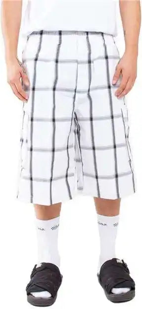 Shaka Wear Shsp Men’s Plaid Shorts White