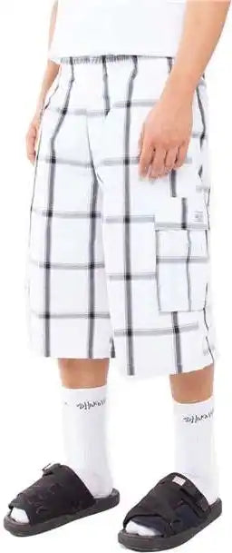 Shaka Wear Shsp Men’s Plaid Shorts White
