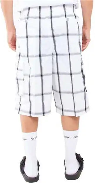 Shaka Wear Shsp Men’s Plaid Shorts White